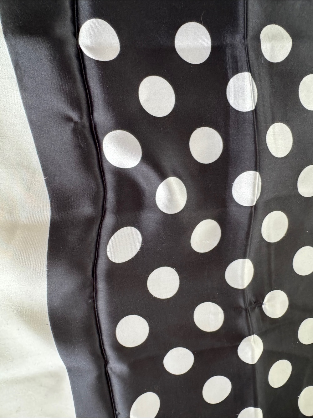 J. Mico Sancho Paris Polka Dot Silk Scarf Black White Square Vintage Chic - Picture 9 of 16
